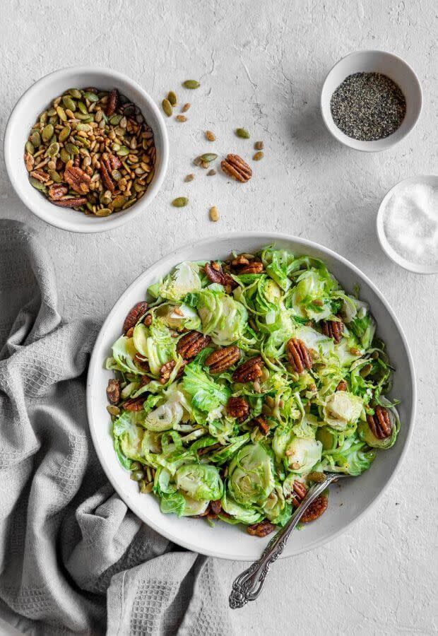 Crispy Brussels Sprouts Salad With Lemon Dressing