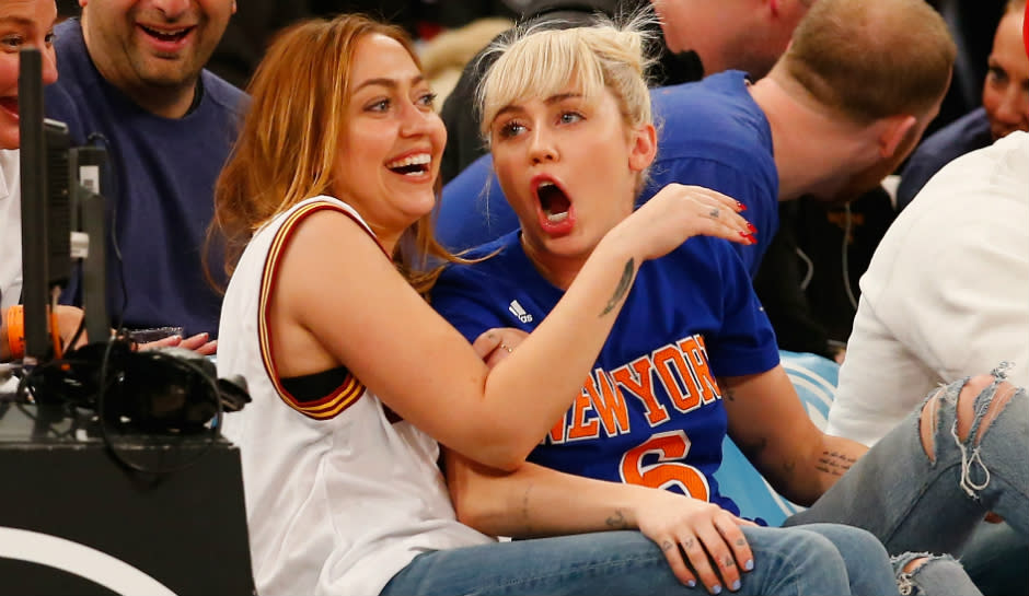 Miley and Brandi Cyrus