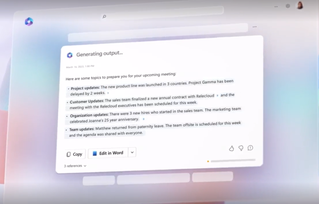 Microsoft is bringing ChatGPT-style AI to its productivity apps. (Image: Microsoft)