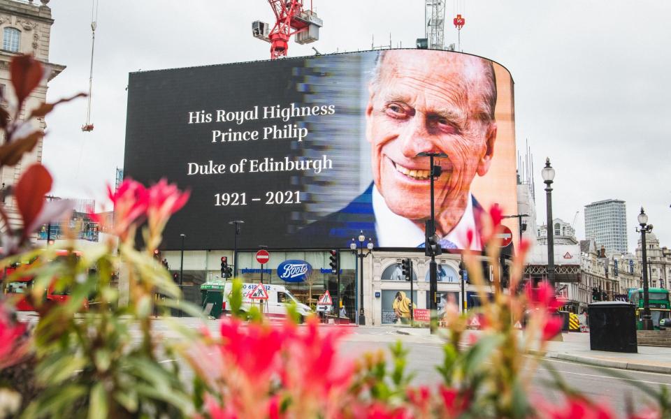 A billboard in Piccadilly Circus displays a remembrance tribute - Joseph Okpako/Joseph Okpako 