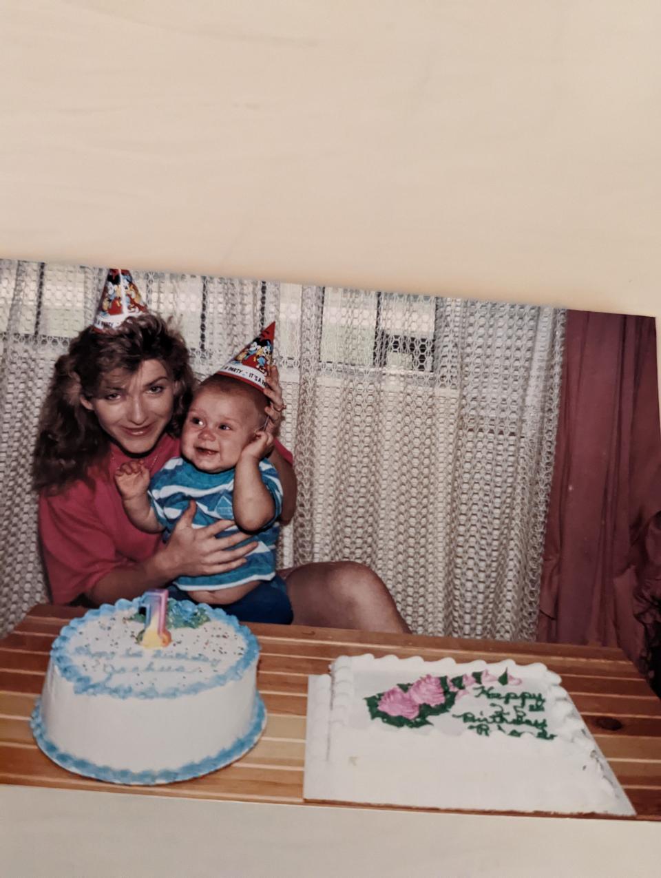 Joshua McLemore is pictured with his mother, Rhonda McLemore, during his 1st birthday. Joshua McLemore, 29, died of multiple organ failure after he was kept in an isolation cell at Jackson County Jail in Brownstown, Indiana for 20 days, according to a federal lawsuit alleging violation of his constitutional rights.