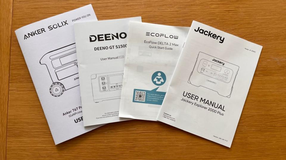 A photo of various power-station instruction manuals.