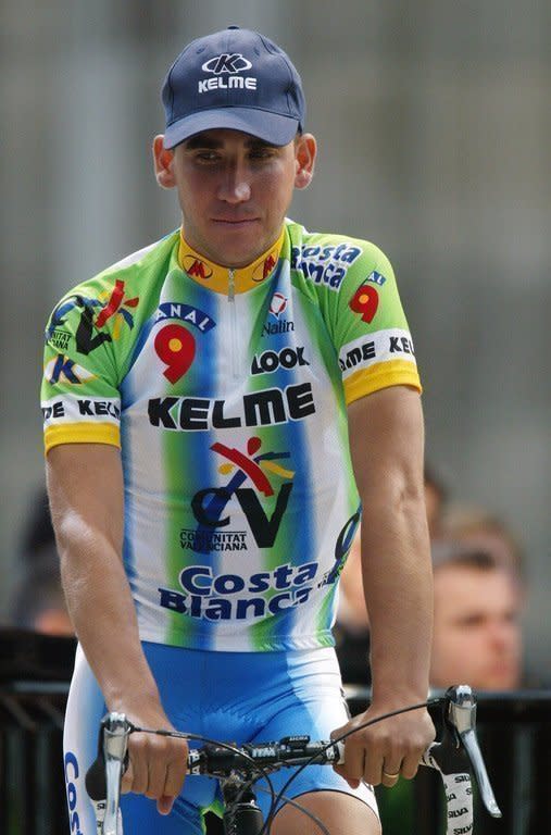 Spanish cyclist Jesus Manzano looks on during an opening ceremony for the Tour de France, on July 4, 2003. The now-retired Manzano is scheduled to testify on February 11. A doctor accused of masterminding a vast doping network that rocked the sporting world and snared top cyclists has gone on trial in Spain, along with four alleged conspirators