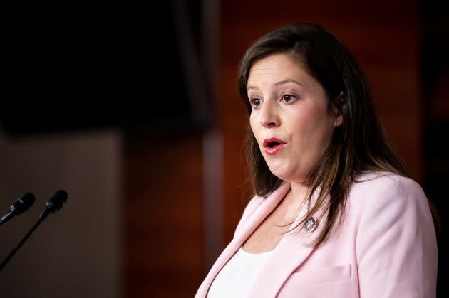 Elise Stefanik, the House Republican Conference chair from New York, punctuated her tweets on vaccine mandates with an American flag emoji. (Photo: Bill Clark via Getty Images)