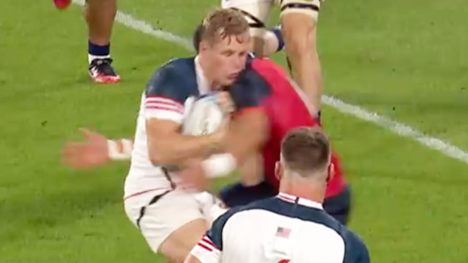 Piers Francis could face a suspension after this hit on Will Hooley. (Image: Fox Sports)