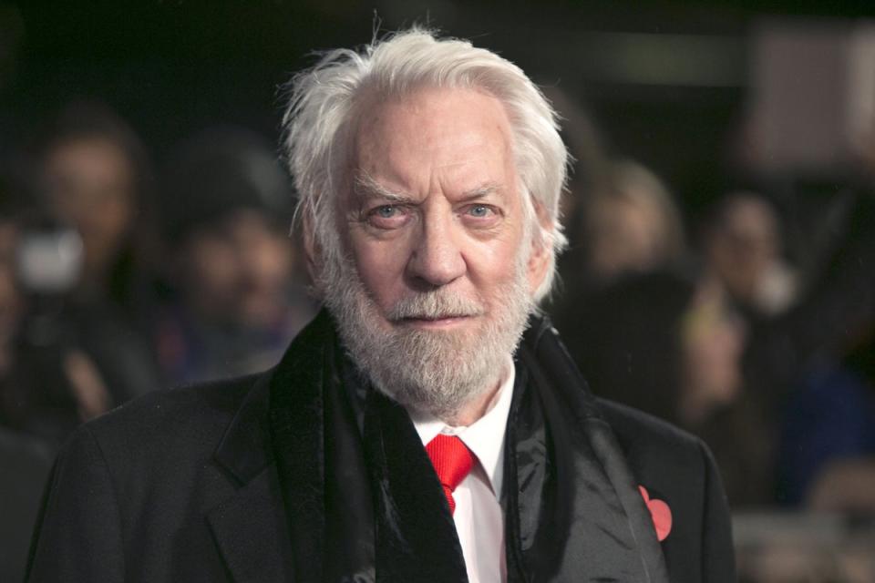 Donald Sutherland, starred in high grossing films including The Hunger Games franchise, which has earned more than $1.9bn worldwide (PA Wire)