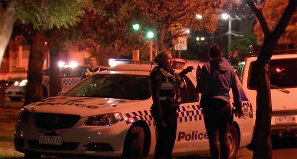 VIC police attend the scene at a Melbourne park where a woman was sexually assaulted.
