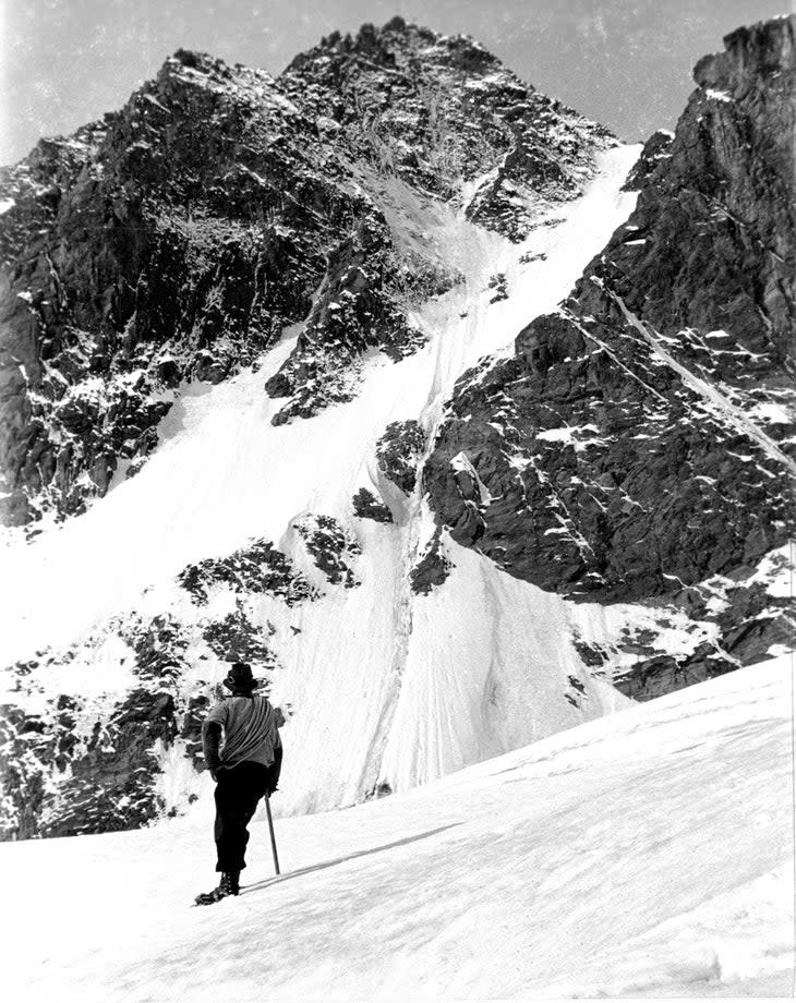 Climber looking at highest mountain in Austria.