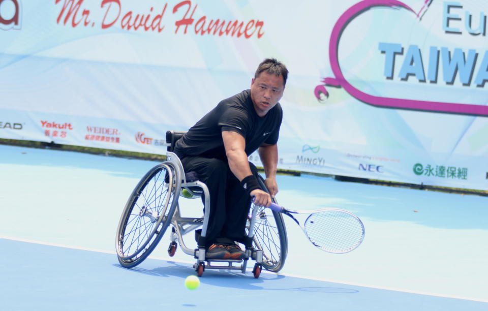 台灣輪椅網球一哥戴加揚單打屈居亞軍。大會提供