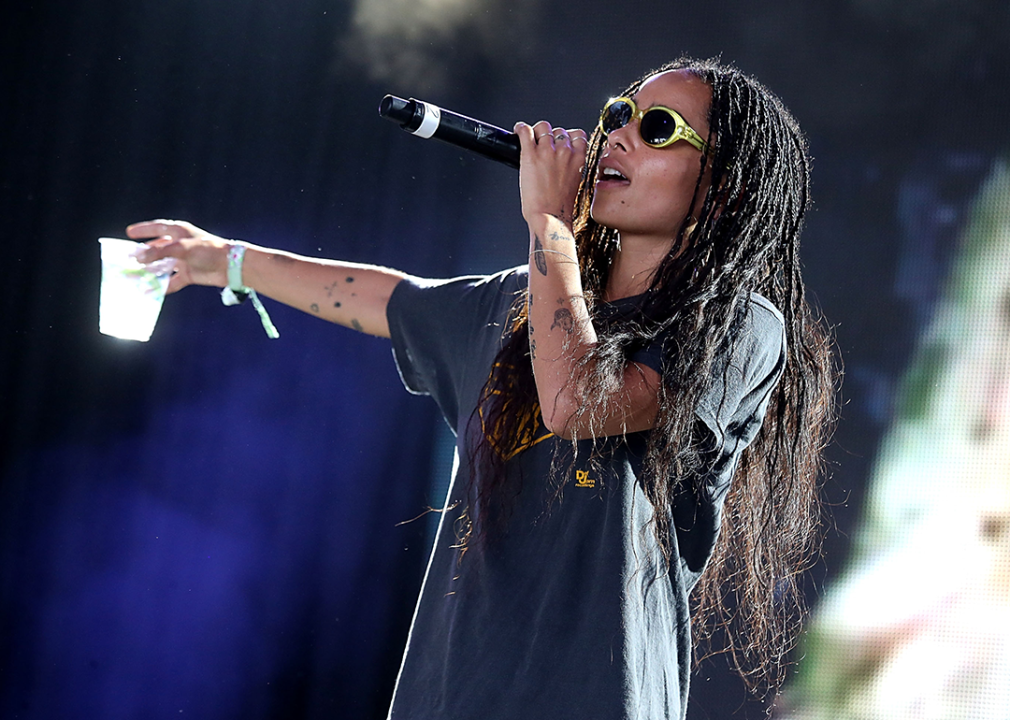 Zoe Kravitz of Lolawolf performs at Bonnaroo.