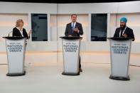 Party leaders begin a debate hosted by Macleans/Citytv in Toronto