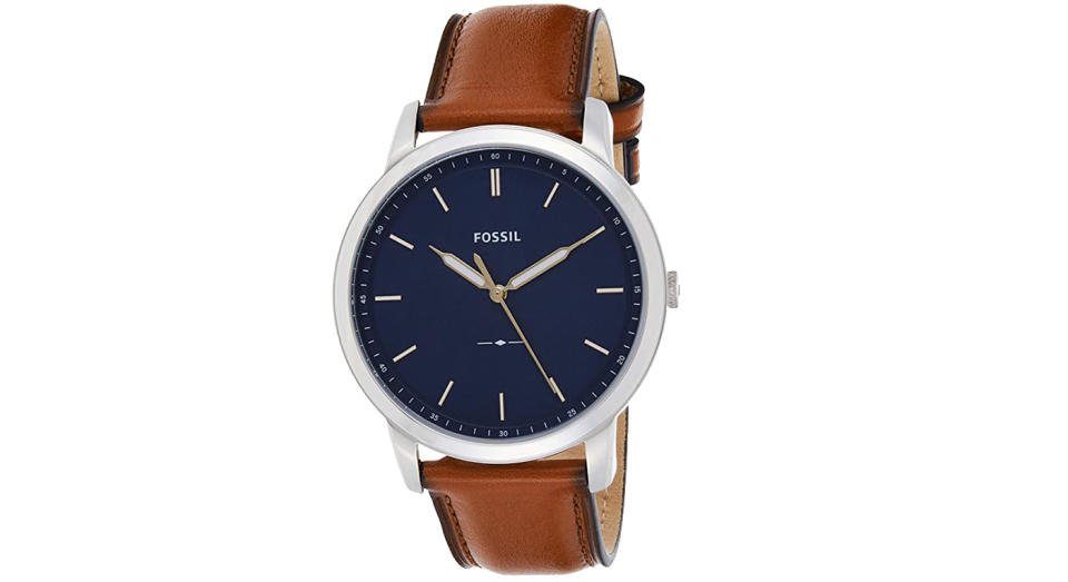 Fossil Men's Analog Quartz Watch with Leather Strap