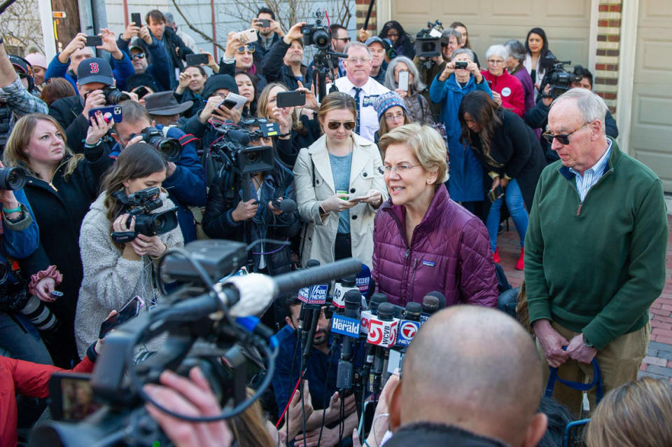 <div class="inline-image__caption"><p>Sen. Elizabeth Warren ended her presidential campaign in March</p></div> <div class="inline-image__credit">Amanda Sabga/AFP via Getty</div>