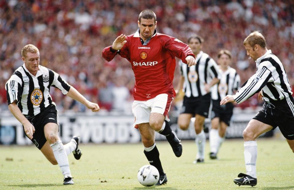 Cantona in his pomp playing for Manchester United against Newcastle United in the 1996 Charity Shield (Getty Images)