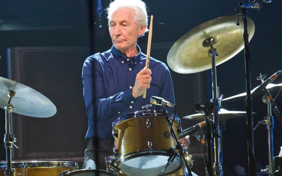 Charlie Watts, of the Rolling Stones, performs during a concert of the group's No Filter Europe Tour at U Arena in Nanterre, outside Paris, France, in October 2017 - Michel Euler/AP