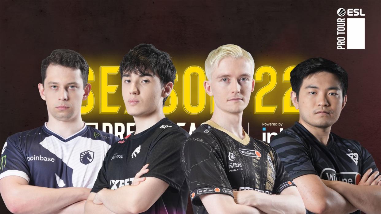 DreamLeague Season 22 will take place from 25 February to 10 March and features 16 of the best Dota 2 teams in the world fighting for their cut of a US$1 million prize pool. Pictured: Team Liquid Nisha, Team Spirit Collapse, Gaimin Gladiators Ace, Team Falcons Sneyking. (Photos: Team Liquid, Team Spirit, Gaimin Gladiators, Tundra Esports, ESL)
