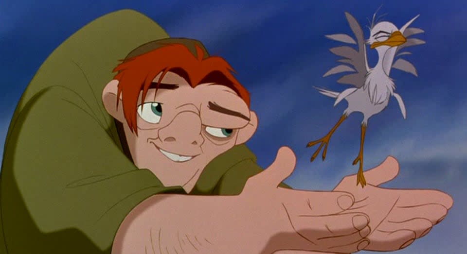 Quasimodo releases a bird