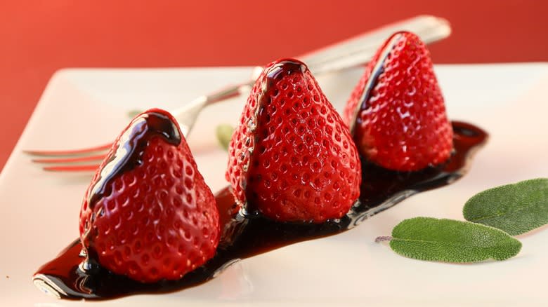 Strawberries with balsamic vinegar