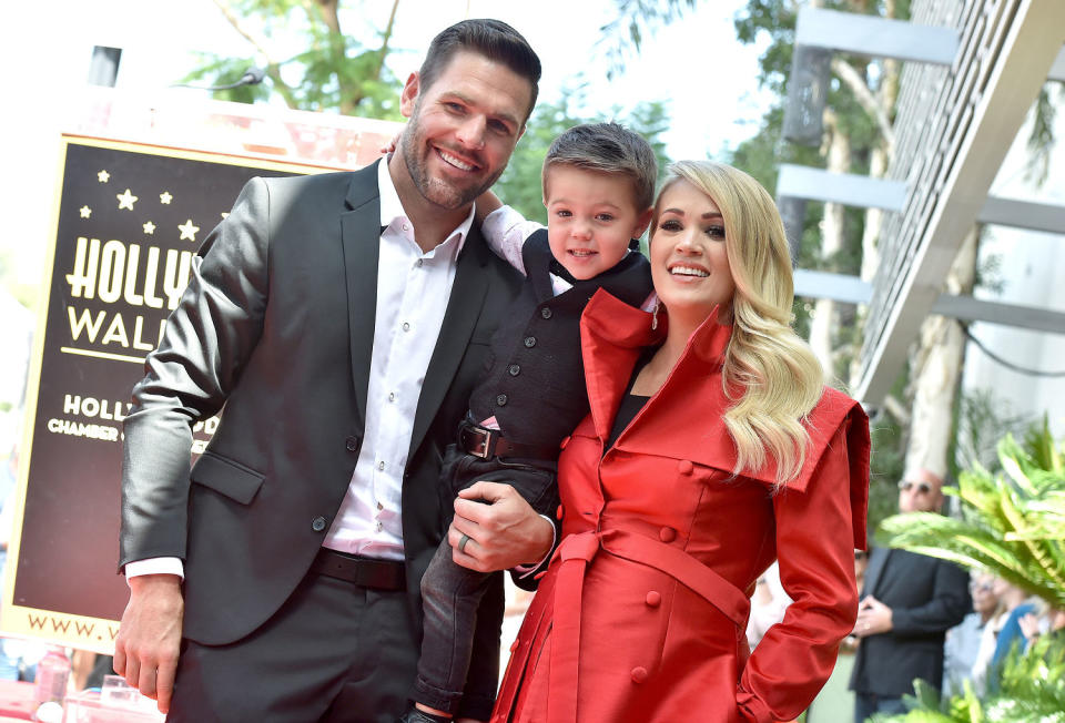 Carrie Underwood, Mike Fisher and Isaiah Michael Fisher attend the ceremony honoring Carrie Underwood with star on the Hollywood Walk of Fame on September 20, 2018 in Hollywood, California.  (Axelle / Bauer-Griffin / FilmMagic)
