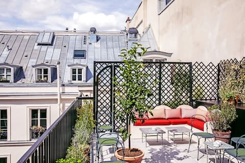 Hotel des Grand Boulevards Paris rooftop bar - Credit: Karel Balas