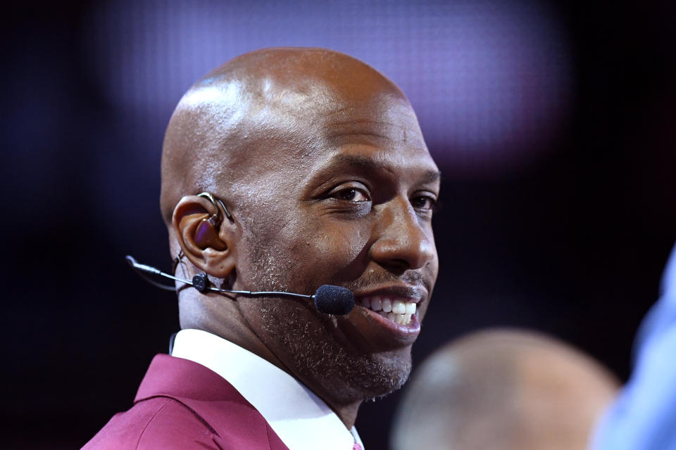 Commentator Chauncey Billups looks on during the 2019 NBA Draft at the Barclays Center on June 20, 2019 in the Brooklyn borough of New York City. NOTE TO USER: User expressly acknowledges and agrees that, by downloading and or using this photograph, User is consenting to the terms and conditions of the Getty Images License Agreement. (Photo by Sarah Stier/Getty Images)