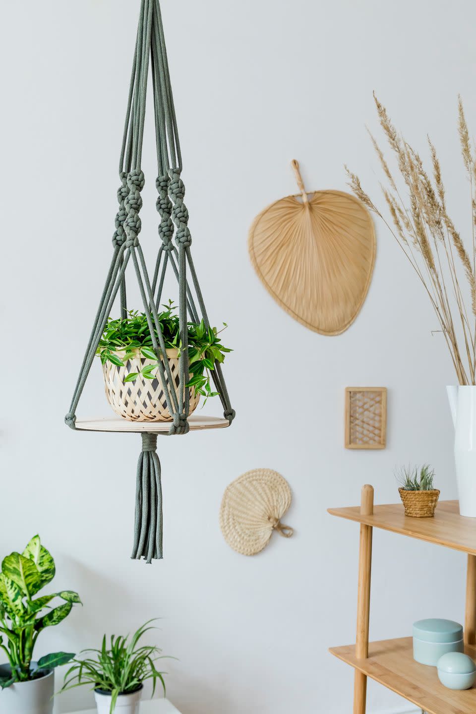 <p>Macramé, created by tying cords into knots, was all the rage in 70s homes, used for everything from potted-plant holders to decorative wall hangings in the shape of owls. </p>