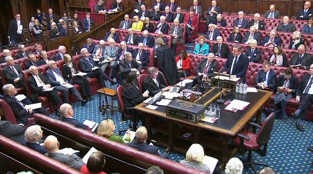 Lord Cameron addresses peers