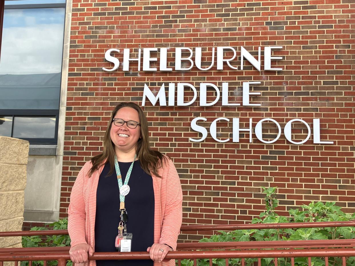 Brandy Johnson, a 7th-grade teacher at Shellburne Middle School, was named Region V teacher of the year. She is the third Staunton teacher in the last five years to receive that honor.