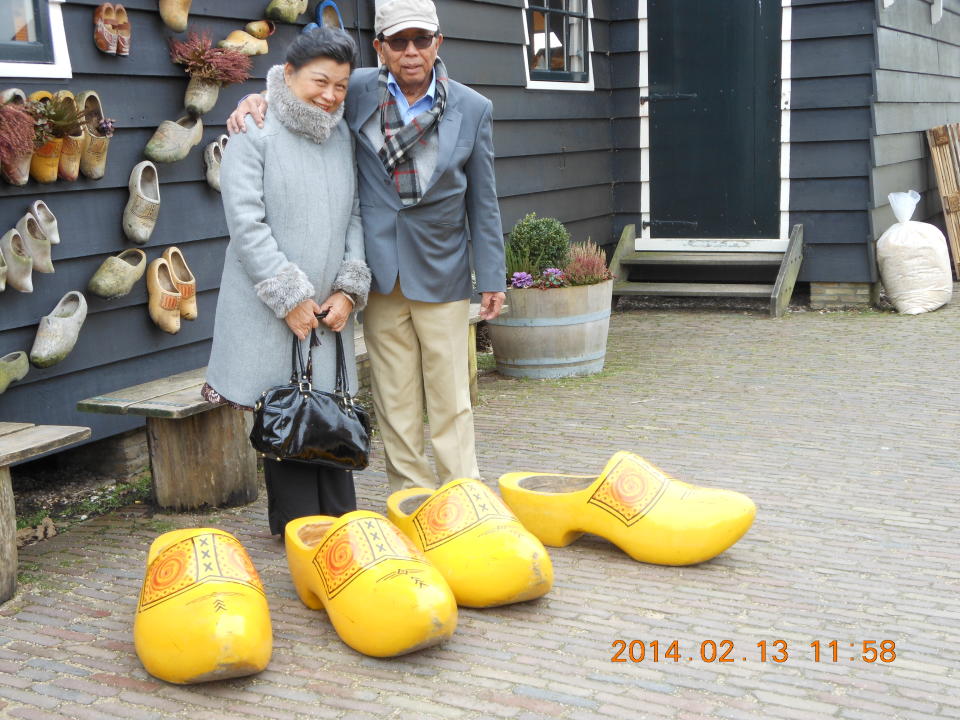 Tom Iljas and Liong May Swan in Amsteradm in 2014, where they met in person for the first time. PHOTO: Alexandra Hospital