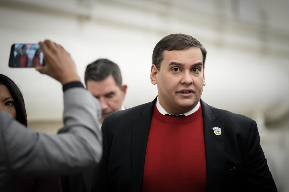 File: Rep. George Santos (R-NY) walks back to his office after debate on the House floor on a resolution to expel him from Congress, at the U.S. Capitol November 1, 2023 in Washington, DC.  / Credit: Drew Angerer / Getty Images