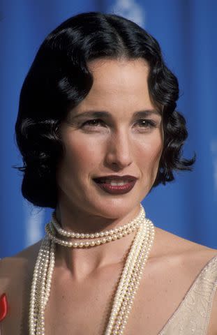<p>Ron Galella/Ron Galella Collection via Getty</p> Andie MacDowell in 1993
