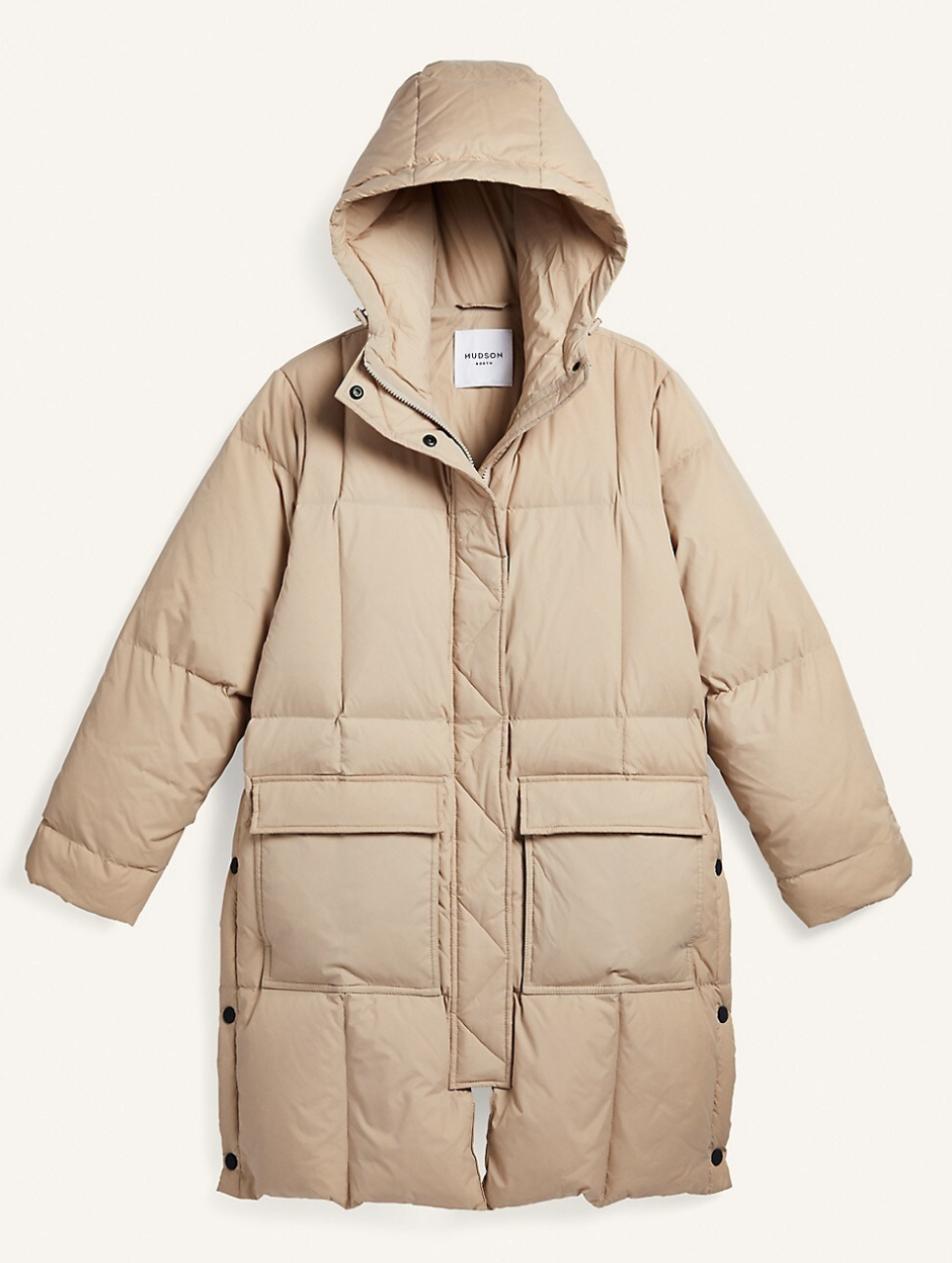 Hudson North Parka Coat in beige (photo via The Bay)