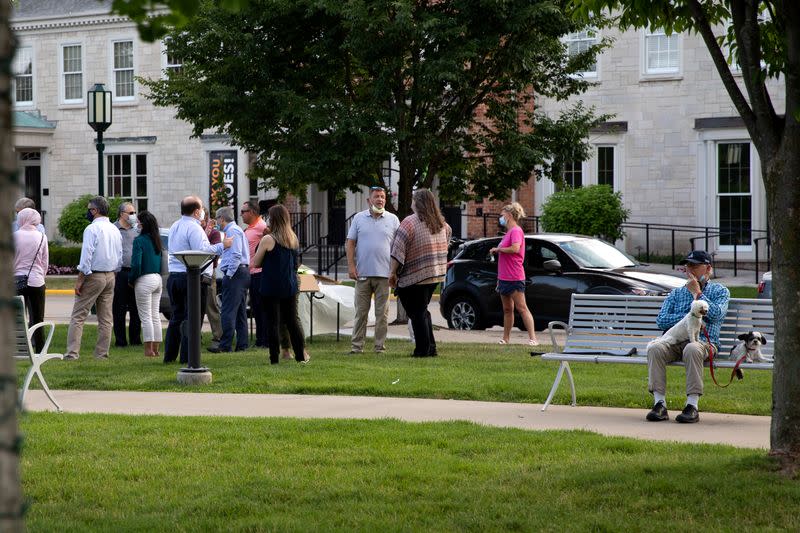 Social gatherings at a park in Birningham, Michigan