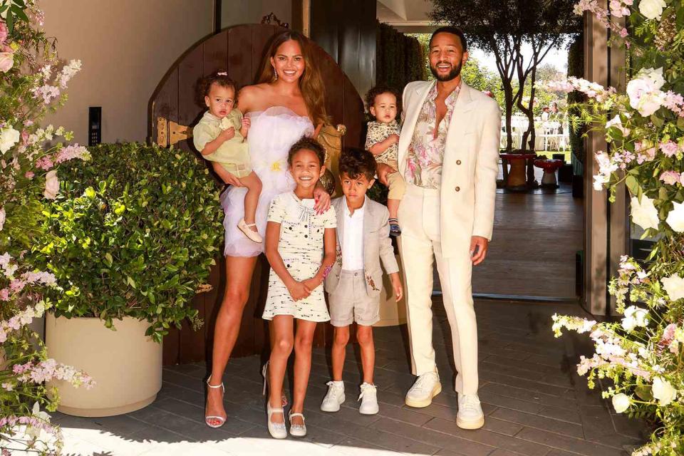 Chrissy Teigen and John Legend Pose with All 4 Kids at Mad Hatter ...