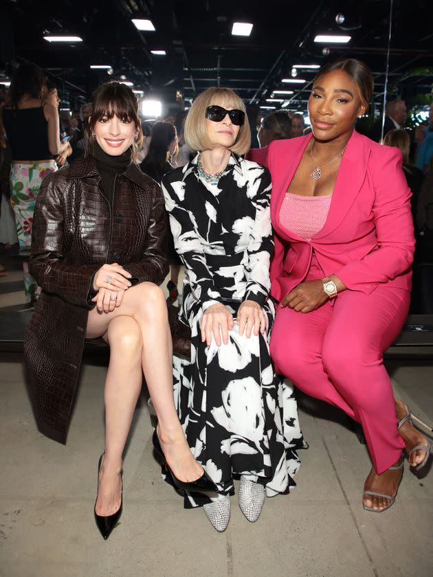 Anne Hathaway, Anna Wintour, and Serena Williams attend the Michael Kors Collection Spring/Summer 2023 Runway Show. (Photo: Dimitrios Kambouris via Getty Images)