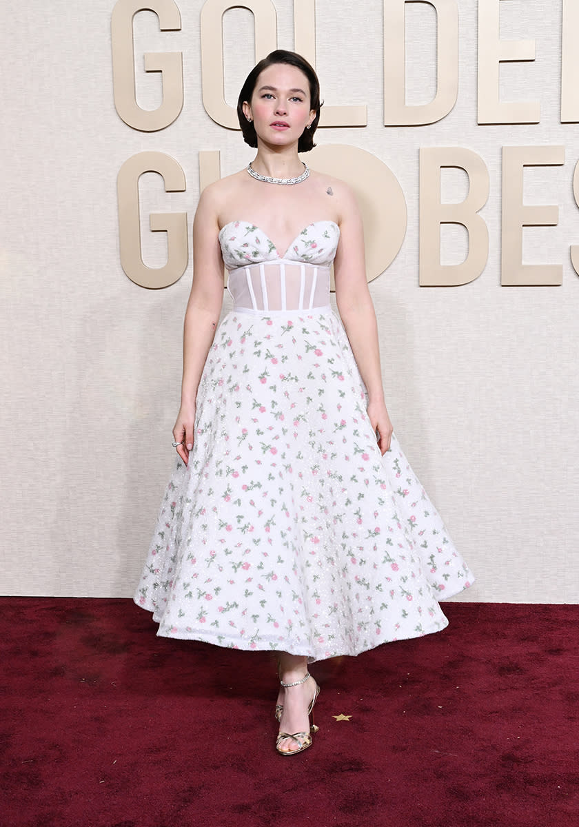 Cailee Spaeny at the 81st Golden Globe Awards held at the Beverly Hilton Hotel on January 7, 2024 in Beverly Hills, California.