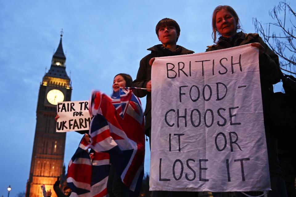 Organisers claim British farmers are ‘utterly’ disadvantaged within current trade deals (Getty)