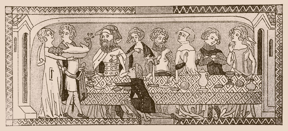 drawing of people at a table