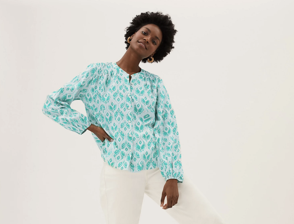 Paired with white linen trousers or jeans, this blouse is sure to get lots of wear this summer. (Marks & Spencer)