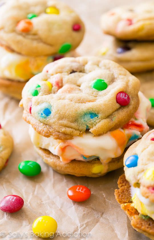 M&M Ice Cream Cookie Sandwiches