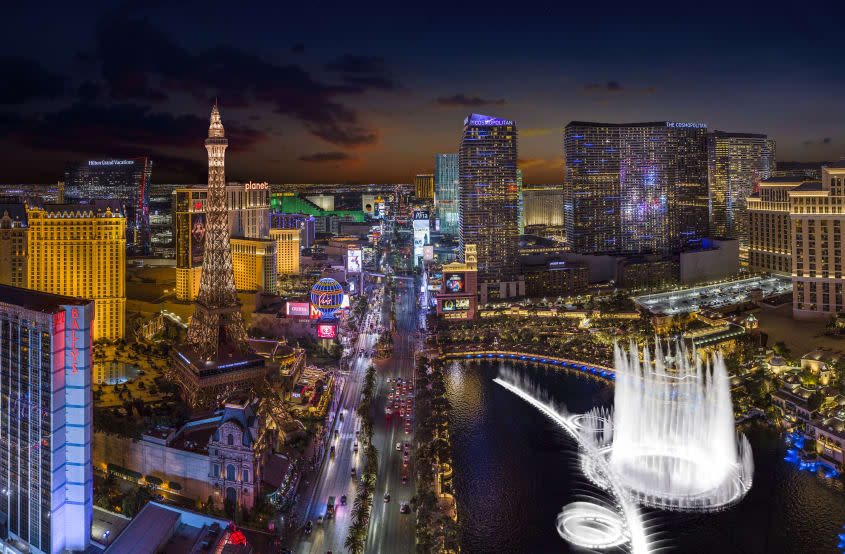 The Las Vegas Strip at night.