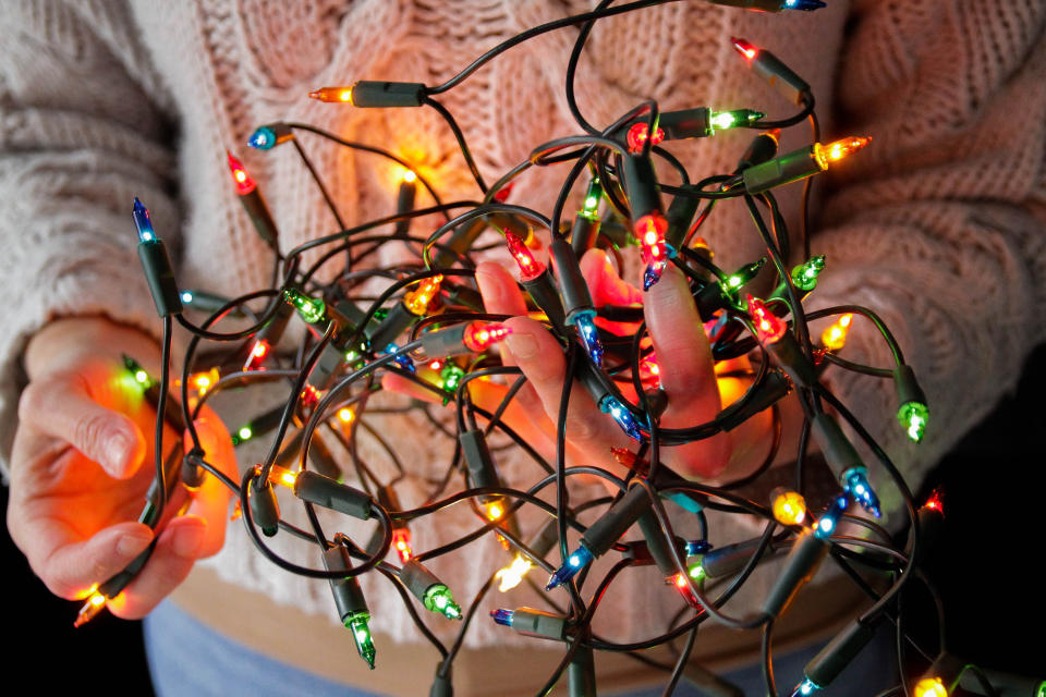 Tangled Christmas lights