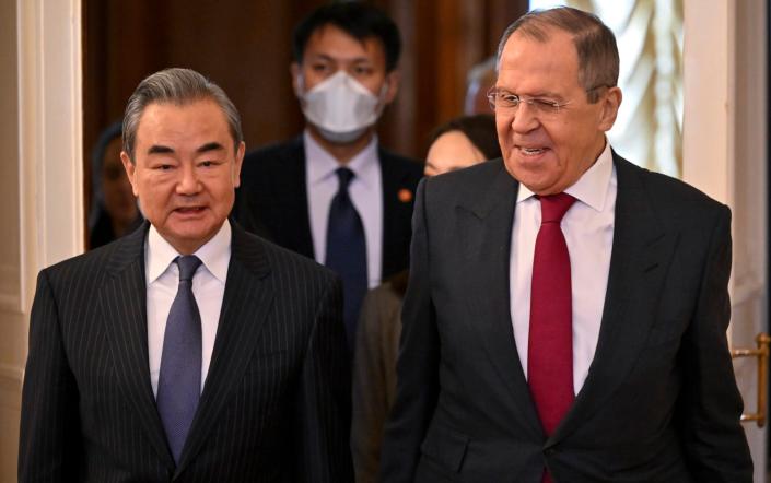 Wang Yi meets Sergei Lavrov for talks - Alexander Nemenov/Pool AFP