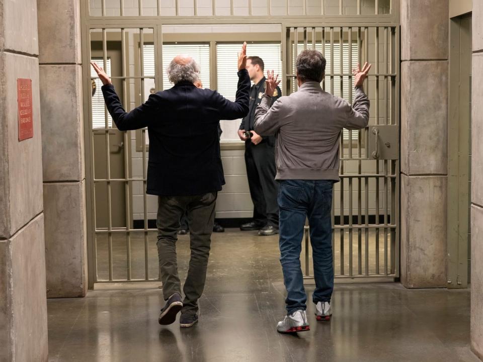 Larry David and Jerry Seinfeld in the "Curb Your Enthusiasm" series finale
