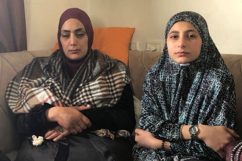 Sumaya, the wife of Palestinian Osama Mansour, grieves following the killing of her husband, in Biddu village, in the Israeli-occupied West Bank