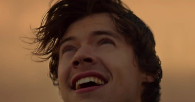 Harry couldn’t look happier in the video.