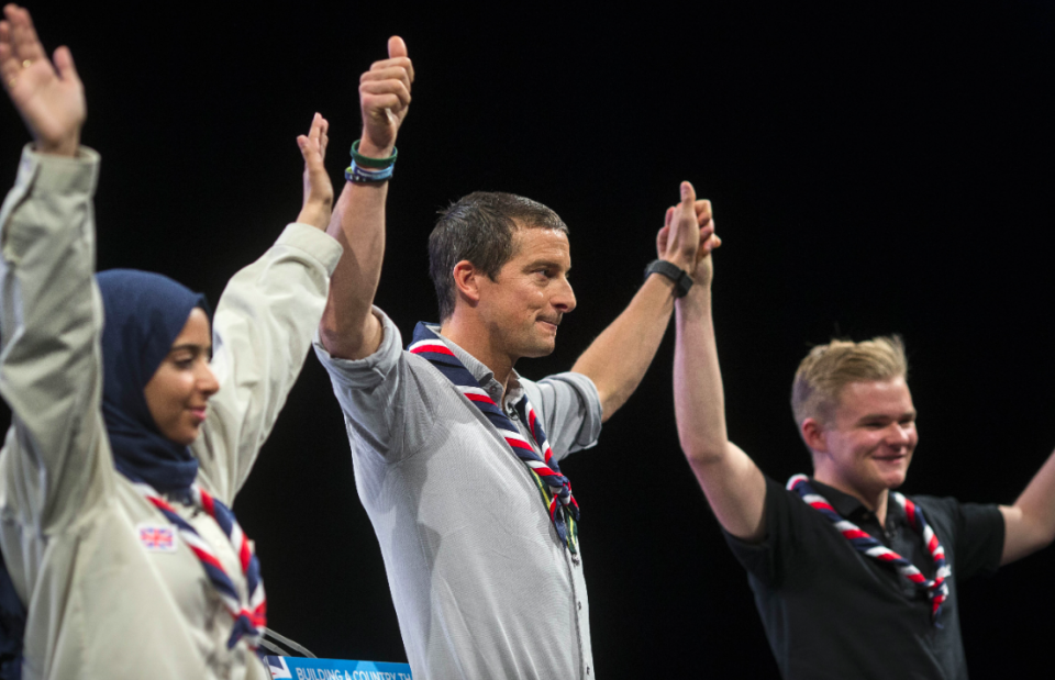 <em>Chief Scout Grylls was criticised by some for appearing at Tory conference (Rex)</em>