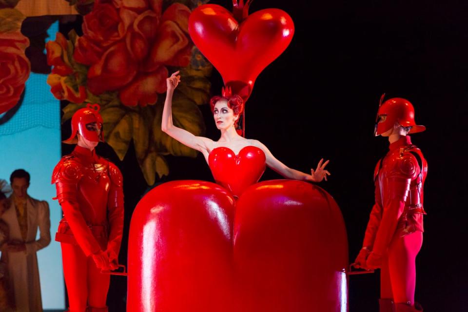 Itziar Mendizabal as the Queen of Hearts in Alice's Adventures in Wonderland (Johan Persson)