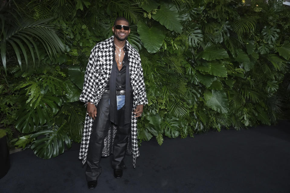 Usher arrives at Chanel's 15th Annual Pre-Oscar Awards Dinner on Saturday, March 9, 2024, at the Beverly Hills Hotel in Los Angeles. (Photo by Jordan Strauss/Invision/AP)