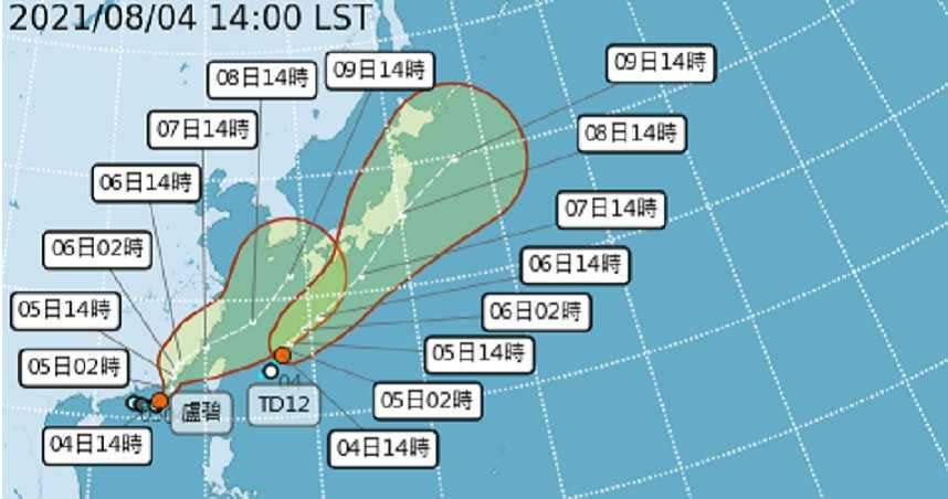 盧碧颱風預估路徑。（圖／中央氣象局）